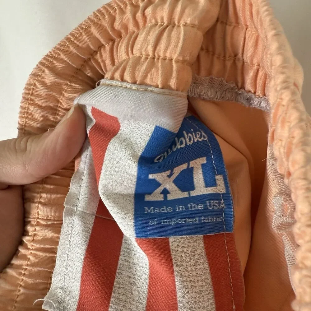 Chubbies Shorts Men's XL Cream Orange Drawstring Pull On Pockets Unlined - Picture 7 of 12